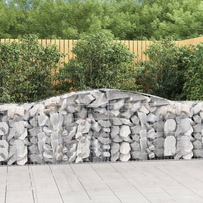 vidaXL - Schanskorven - 2 - st - gewelfd - 400x50x80/100 - cm - gegalvaniseerd - ijzer