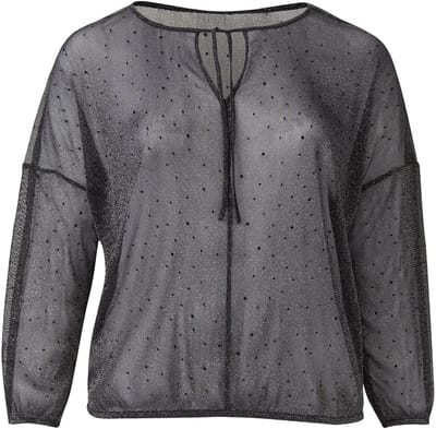 s.Oliver - female - Transparante blouse met glittergaren en edelstenen