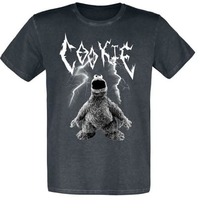Sesame Street T-shirt - Cookie Monster - Krümelmonster - M tot 3XL - voor Mannen - zwart