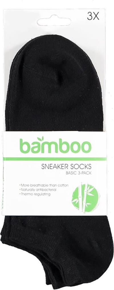 Apollo - 6-Pack - Bamboe Sneakersokken - Vochtabsorberend - Hypoallergeen - Heren / Dames - zwart - 43-46 - 121473000