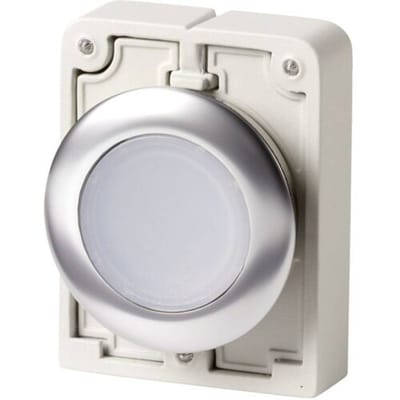 Eaton 182925 M30C-FDL-W Druktoets Plat, Rond, Verchroomd Knop Wit 1 stuk(s) Piece