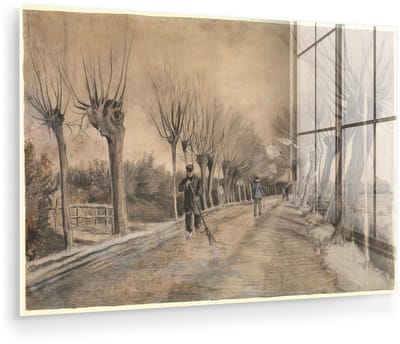 ® Glasschilderij 180x120 cm - Schilderij acrylglas - Weg in Etten - Vincent van Gogh - Foto op glas - Muurdecoratie woonkamer - Wanddecoratie slaapkamer - Schilderijen