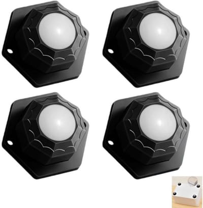 4 stuks - kogellagerwielen - 360° draaibare universele kogelwielen - voor vuilnisbakken, opbergkasten, kleine meubels en apparaten - zwart - 37.3×37.3×2.3mm