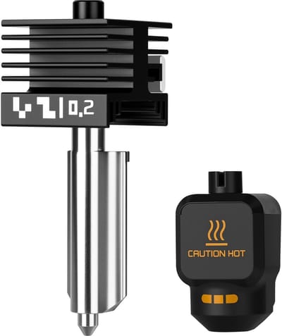 Dailygoods- Hotend Hoge Temperatuur - 0,2 mm Gehard Stalen Mondstuk - Siliconen Hoes - Geïntegreerd Ontwerp - Compatibel met Bambu Lab P2S - Efficiënte Warmteafvoer - 3D-printerkop