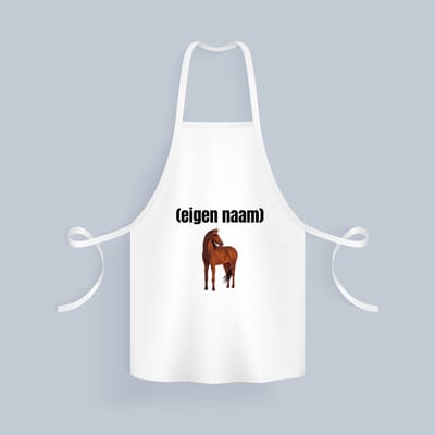 Akyol - paard Keukenschort - Paarden - paardenliefhebebrs - met eigen naam - paarden spullen - gepersonaliseerd - - 82 bij 71 cm