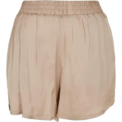 Urban Classics Ladies Viscose Satin Resort Shorts Softtaupe Maat: XS | Korte Broeken Outlet | Dames | Beige