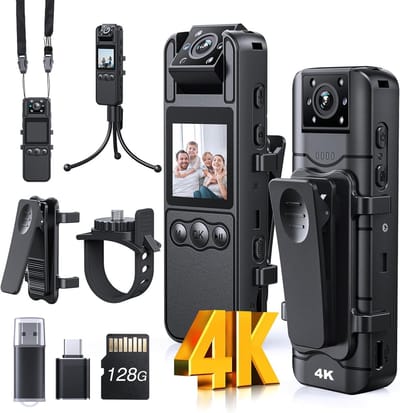 Draagbare Camera - Bodycam Audio Video - Veiligheid Thuis - 180 Graden Lens - 6 Uur Batterij - Zwart