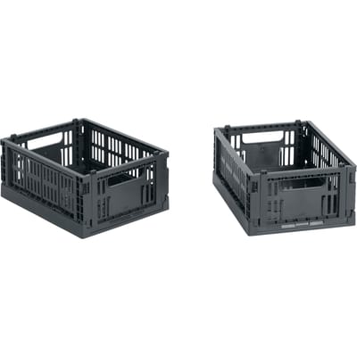 HAY Colour Crate Mini set van 2 - HAYCrateCharcoal