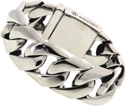 Bukovsky - Stalen Armband - "Force" - 21 cm - Zilverkleur Gepolijst - Glanzend - Edelstaal - 316L Stainless Steel