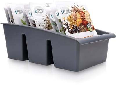 Kruidenrek Grijs 25x15x9 cm - Kruidenorganisator - Kruidendoos - Kruidenpotjes Staand - Kruiden Organisator