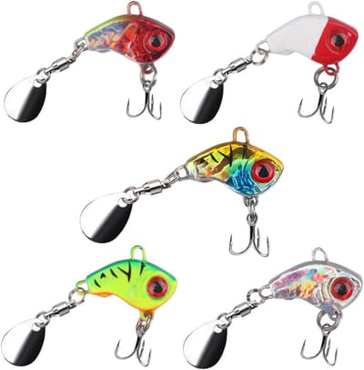 Complete Vissersset met 5 Lures van 20 g, Dreggen en Lepels voor Snoek, Baars en Meerval