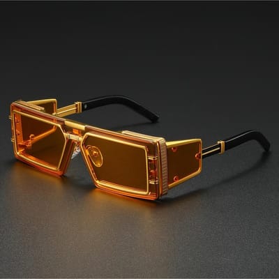 Klein Frame Rechthoekig Eén Stuk Punk Zonnebril Dames Heren Luxe Vintage Schild Bril Oogwear Voor Dames Zonnebril