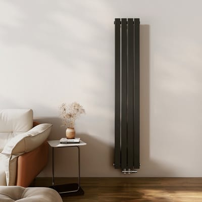 EMKE Radiator - Plat Design - Mat Zwart - 180x30 cm - 627 W - Kolomradiator Vertical - Verwarming voor Alle Ruimtes