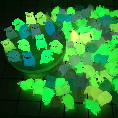 10 PCS Nouveau Jouet Cochon Fluorescent pour Enfants Accessoires en Résine DIY Matériau Gel Crème Décoration