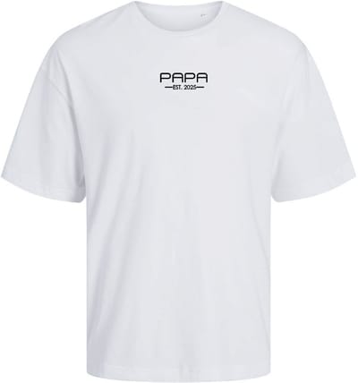 T-shirt Papa met geboortejaar-Vaderdag cadeau-Cadeau voor Papa-Heren-Kleur wit- Maat S-Jack & Jones-Oversized