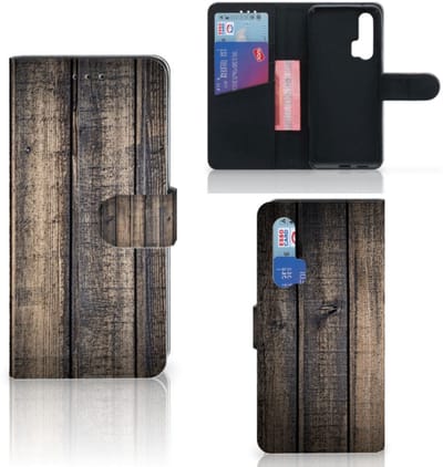 Book Case voor Honor 20 Pro Book Style Case Steigerhout