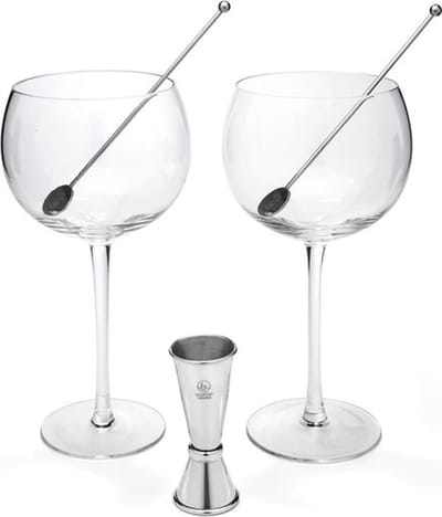 Leopold Vienna - Gin Tonic glazen + barmaatje + cocktaillepels - Giftset moederdag & vaderdag G&T
