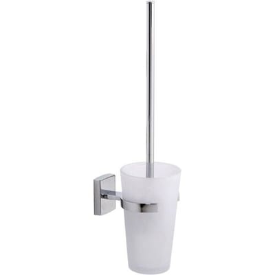 tesa toiletset Klaam gesatineerd glas verchroomd badkamer zelfklevend zonder boren – 92x416x131mm