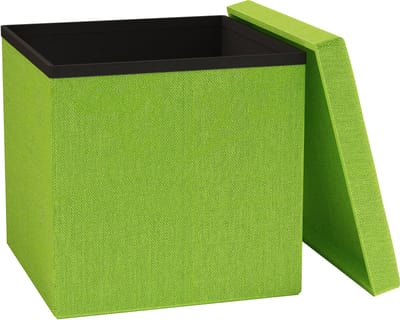 VCM Stoff Sitztruhe | Maße ca. H. 38 x B. 38 x T. 38 cm | Kiste für flexiblen Einsatz in allen Wohnräumen | Aufbewahrungsbox | Sitzhocker - Boxas