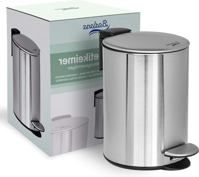 Elegante 5L Roestvrij Stalen Cosmetica-emmer met Softclose voor Badkamer - Mini Vuilnisemmer