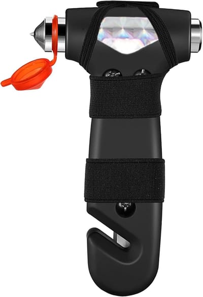 Auto veiligheidshamer, raambreker, 3-in-1 noodgevallingsontsnappingsgereedschap met veiligheidsgordelsnijder voor vrouwen, protector veiligheidshamer, gordelsnijder, noodhamer, auto uitstaphulp