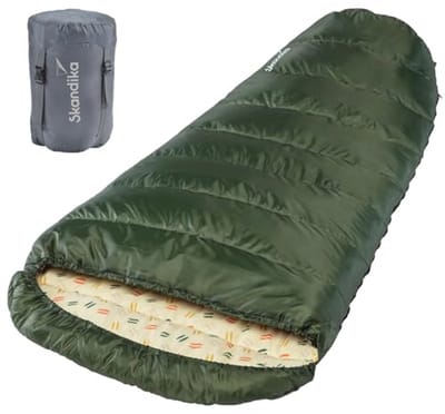 Ruime XXL Mummieslaapzak voor Volwassenen - Koppelbare Dubbele Slaapzak voor 3 Seizoenen tot -12°C (220 x 110 cm) - Perfect voor Outdoor, Camping & Wandelen
