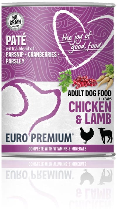 Euro-Premium Paté Adult Hondenvoer Nat Chicken & Lamb - 6 x 400 gr - Voordeelverpakking