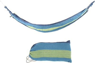 Draagbare Hangmat - Reishangmat Tuin - Ontspannen Buiten - Strak Geweven Canvas - 250kg Belasting - Blauw