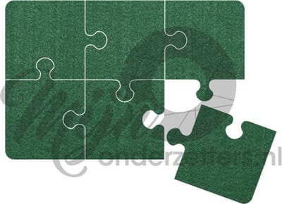 Puzzel vilt onderzetter - Donkergroen - 6 stuks - ø 9,8 cm - Tafeldecoratie - Glas onderzetter - Cadeau - Woondecoratie - Woonkamer - Tafelbescherming Onderzetters voor glazen - Keukenbenodigdheden - Woonaccessoires Tafelaccessoires