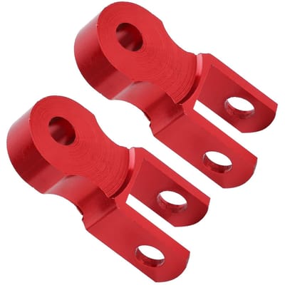 Riser d'extension de hauteur d'amortisseur arrière en alliage d'aluminium, trou de montage M10 pour moto, 2 pièces rouge