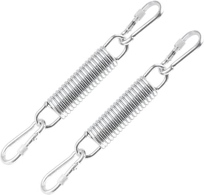 Hanging Chair Swing Springs Set met 200 kg Capaciteit, Roestvrijstalen Carabiners en Veer voor Hangstoel, Schommel en Punching Bag