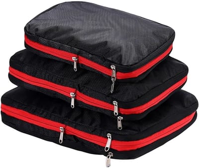 Reis Organizer Set - Kleding Tassen - Bagage Opbergen - Comprimeerbaar Ontwerp - Set van 3 - Zwart