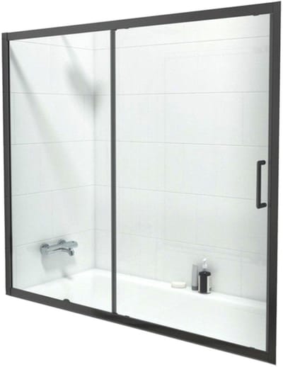 FugaFlow ID06 Quick Fit Badwand - 2 delige schuifdeur - 170x150cm - 6mm veiligheidsglas - anti kalk - mat zwart