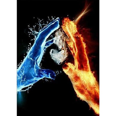 DIY 5D Diamond schilderij ijs vuur hand kruissteek diamant borduurwerk patronen Home Decor 20X30CM blue