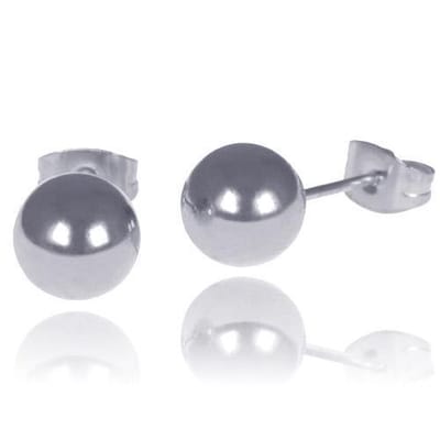 LGT Jewels Stud oorbellen Bol 4mm Zilverkleurig