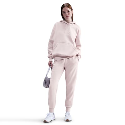 Nike Phoenix Fleece Mid Rise Trainingsbroek Dames-oud roze