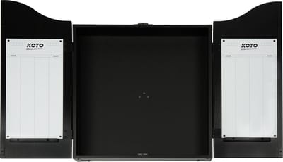 KOTO - Dartbordkast - Effen Zwart (63 cm x 49 cm x 8 -5 cm) - 2 Whiteboard Scoreborden