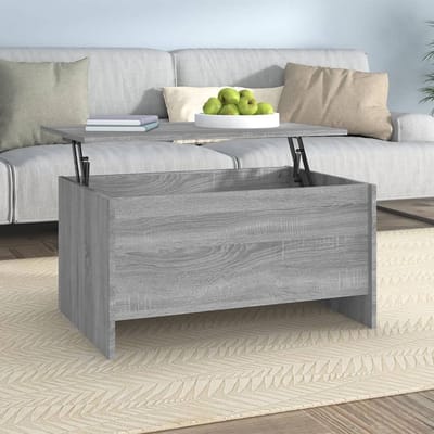vidaXL - Salontafel - 80x55,5x41,5 - cm - bewerkt - hout - grijs - sonoma - eikenkleur