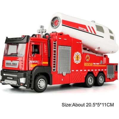 1:Modèle de camion de pompiers de voiture anti-buée à l'échelle 32 Jouet Portes Ouvertes Pulvérisation d'Eau Véhicules d'Ingénierie Jouets en Métal Moulé Sous Pression Pour Cadeaux d'Enfants