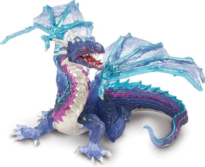 Plastic draak blauw 15 cm speelgoed