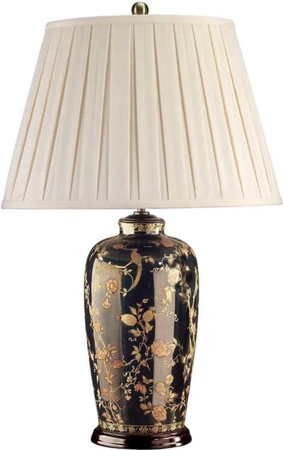 Landelijke Tafellamp - Steady Lighting - Kunststof - Landelijk - E27 - L: 46cm - Voor Binnen - Woonkamer - Eetkamer - Zwart