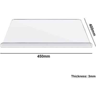 Acryl snijplank Transparante antislip snijplank met lip voor het snijden van sandwichfruit en 450x400mm  3mm transparant
