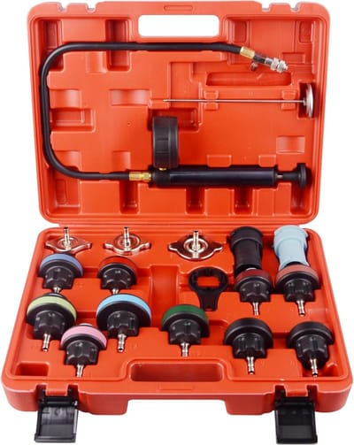 Koelsysteem Tester - Lekdetector Auto - Radiator Lek Testen - 18 Delige Set - 2.99 Kilogram - Blauw