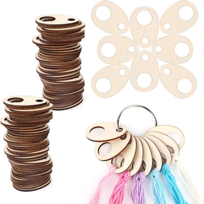 100 Stuks Houten Draad Drops, 1.9 x 1.3 Inch Draad Organisator voor Borduren, Ideaal voor DIY Naaien en Creatieve Projecten