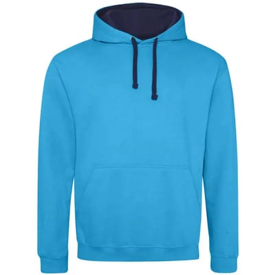 Just Hoods Varsity Hoodie JH003 - HAWAIIAN BLUE/OXFORD NAVY - L