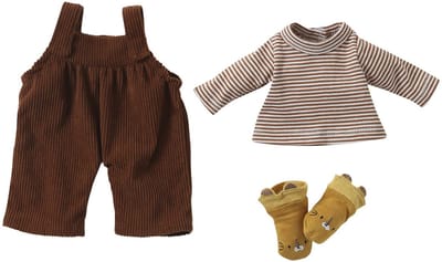 Vertbaudet Set salopet van fluweel / velours + t-shirt + sokken voor poppen