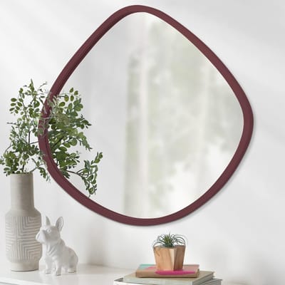 Unieke Irreguliere Wanddecoratie Spiegel voor Eetkamer en Koffiekamer, Esthetische Moderne Spiegel, 20"x19", Bruin, Decoratieve Wandspiegel