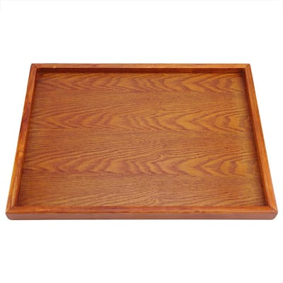 Plateau à thé rectangulaire en bois, assiette de Table de service, collations, plat de stockage des aliments pour hôtel et maison 36x27cm