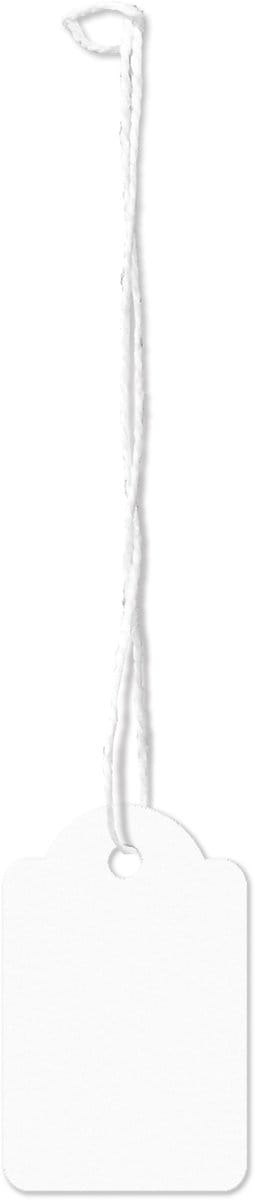 Kangaro draadetiketten - 22x35mm - wit - doos a 250 stuks - prijskaartjes met koord