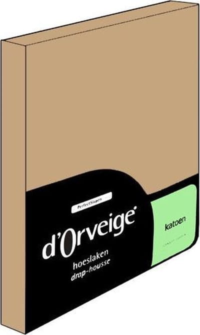 D'Orveige Hoeslaken Katoen - Eenpersoons - 90x220 cm - Zand